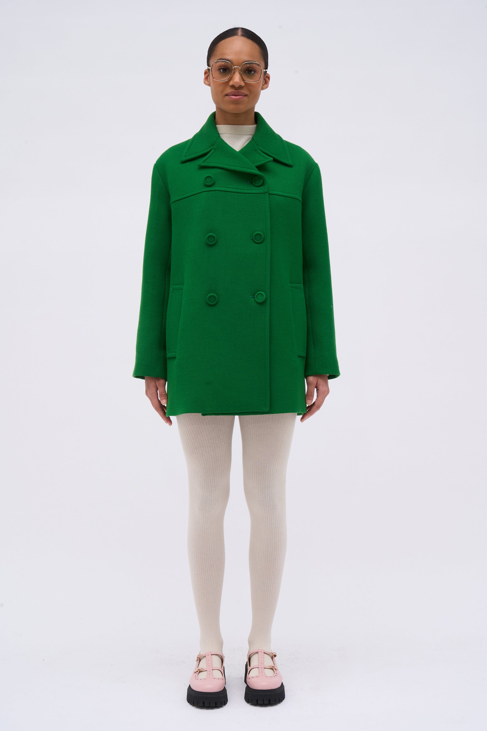 Unisex long wool and cashmere coat