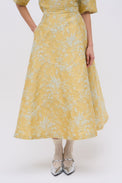 Long floral jacquard skirt