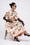 Jupe midi en satin duchesse imprimé