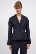 Veste tailleur cintrée en twill de laine