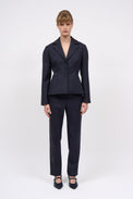 Straight-cut trousers in wool twill