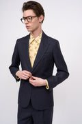 Veste en twill de laine teint en fil