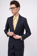 Veste en twill de laine teint en fil