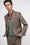 Veste en twill de laine teint en fil