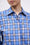 Hand-embroidered checked poplin shirt