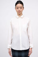 Poplin shirt with pearls and rhinestones