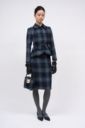Veste cintrée en laine à carreaux Harris Tweed