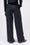Striped wool twill pleated trousers