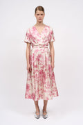 Robe en twill de soie imprimé toile de Jouy