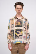Chemise en satin de soie imprimé cartes de Tarot