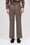 Pantalon droit en laine teint en fil