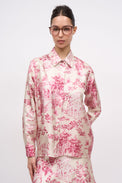 Toile de Jouy printed silk twill shirt