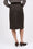 Hand-embroidered wool twill skirt