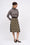 Hand-embroidered wool twill skirt