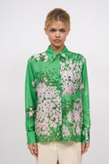 Printed silk gazar shirt