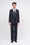 Striped wool twill pleated trousers