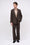Striped wool twill pleated trousers