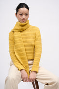 Cashmere scarf, pointelle knit
