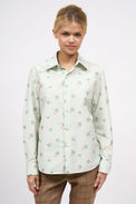 Straight poplin jacquard shirt