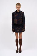 Embroidered wool skirt