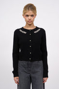 Hand-embroidered blended cashmere cardigan