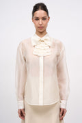 Chemise transparente en organza de soie