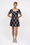 Robe courte en organza de soie jacquard imprimé