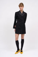 Robe-veste cintrée à double croisure en twill de laine