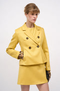 Veste courte cintrée en twill de laine