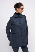 Veste 3/4 en laine à carreaux Abraham Moon