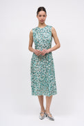 Fully hand-embroidered fitted dress