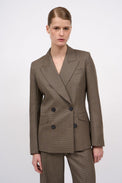 Veste en laine pied de poule réalisée en collaboration avec Tilda Jonathan