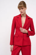 Veste cintrée à simple croisure en twill de laine
