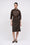 Striped wool twill skirt