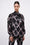 Printed jacquard silk organza sheer shirt