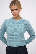 Cashmere pointelle knit sweater