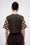Hand-embroidered wool twill crop top