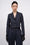 Short striped wool twill jacket
