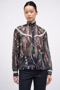 Printed chiffon sheer blouse