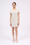 Short dress embroidered with flowers in silk chiffon and rhinestones