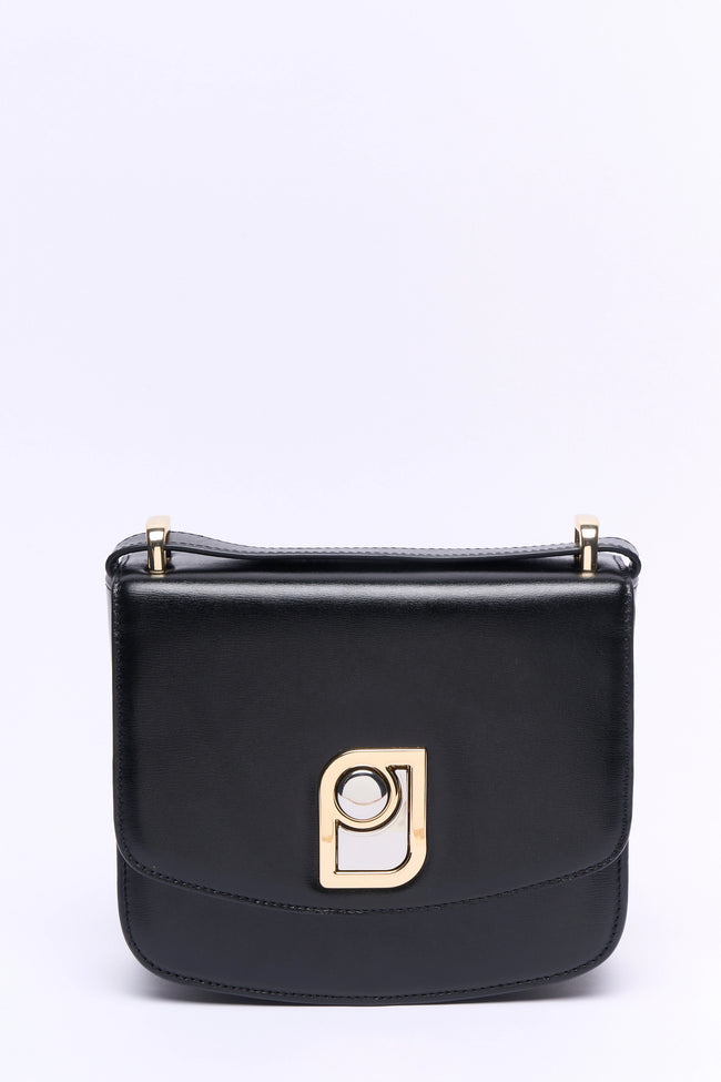 Petit sac Jeanne carré en cuir lisse - Noir