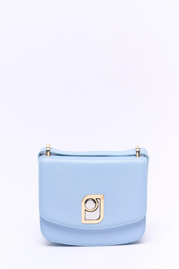 Petit sac Jeanne carré en cuir lisse - Bleu