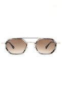 Sunglasses with double flash bar gray blue