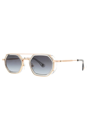 Sunglasses with double rose gold bar