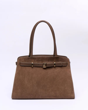 Large suede leather bag