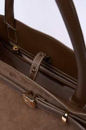 Grand sac Mathilde en cuir suède