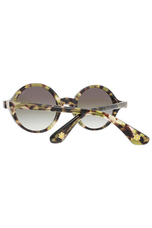 Rounded brown/green tortoiseshell sunglasses