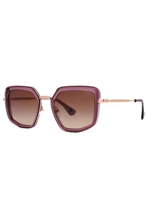 Lunettes de soleil papillonnantes or rose