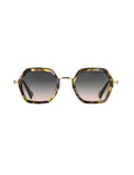 70's style sunglasses - tortoiseshell yellow purple foliage