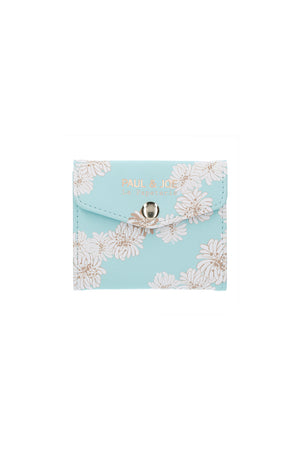 Floral blue card holder